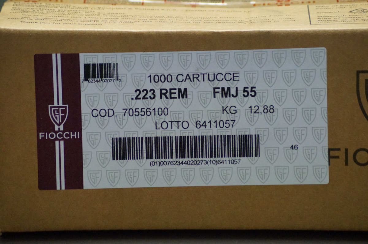 1000 Schuss Fiocchi .223 Rem FMJ 55gr