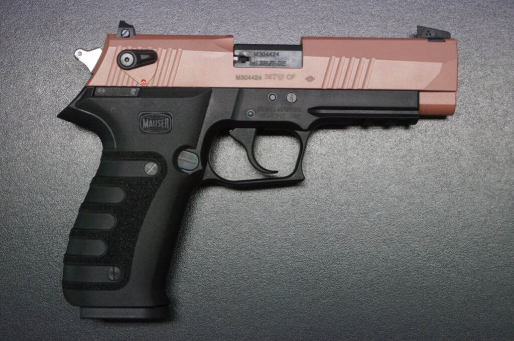 Mauser M20 schwarz mit Rosegold schlitten