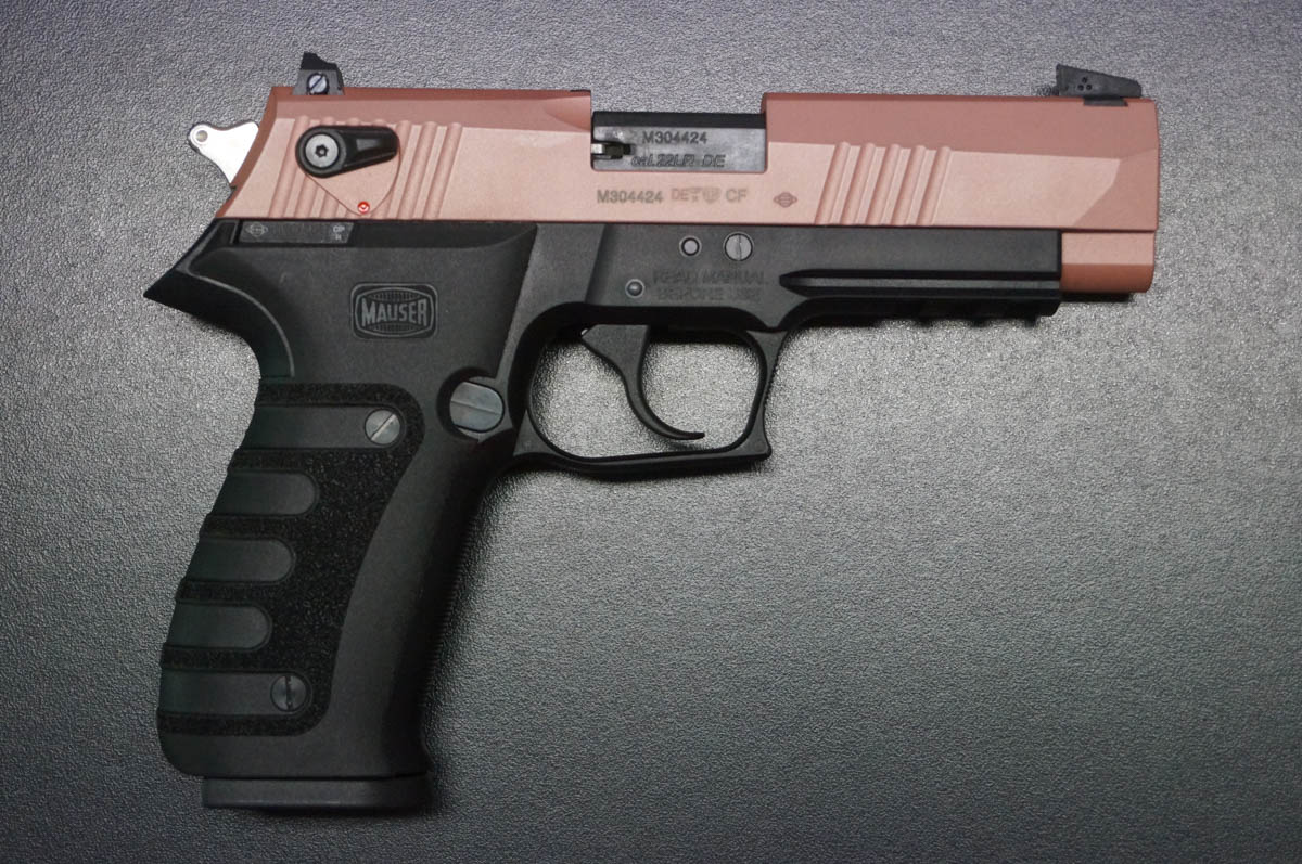 Mauser M20 schwarz mit Rosegold schlitten
